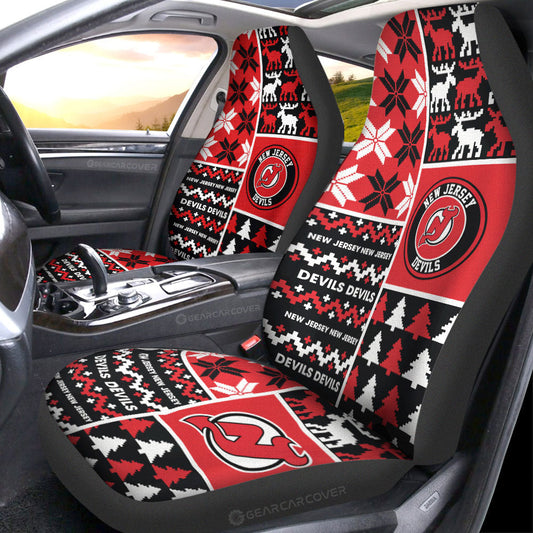 New Jersey Devils Car Seat Covers Custom Ugly Style Car Accessories - Gearcarcover - 1