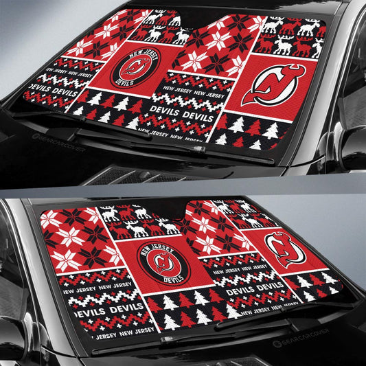 New Jersey Devils Car Sunshade Custom Ugly Style Car Accessories - Gearcarcover - 2