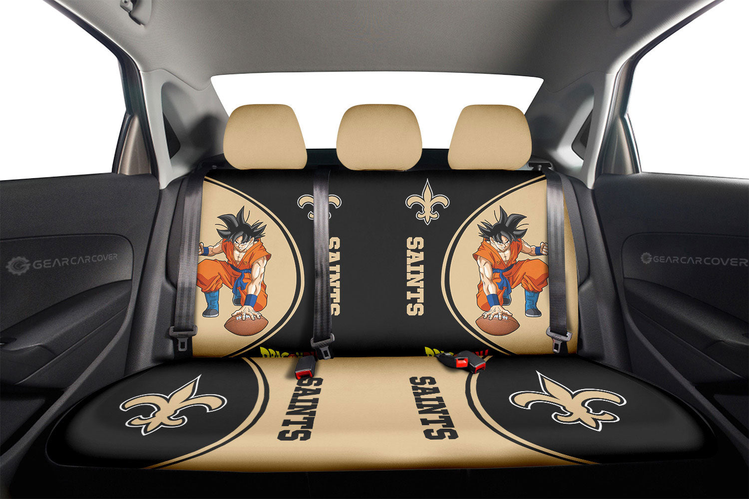 New Orleans Saints Car Back Seat Covers Custom Car Accessories For Fans - Gearcarcover - 2