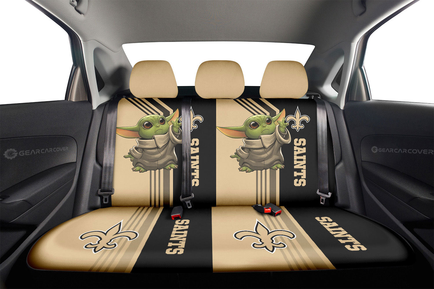 New Orleans Saints Car Back Seat Covers Custom Car Accessories - Gearcarcover - 2