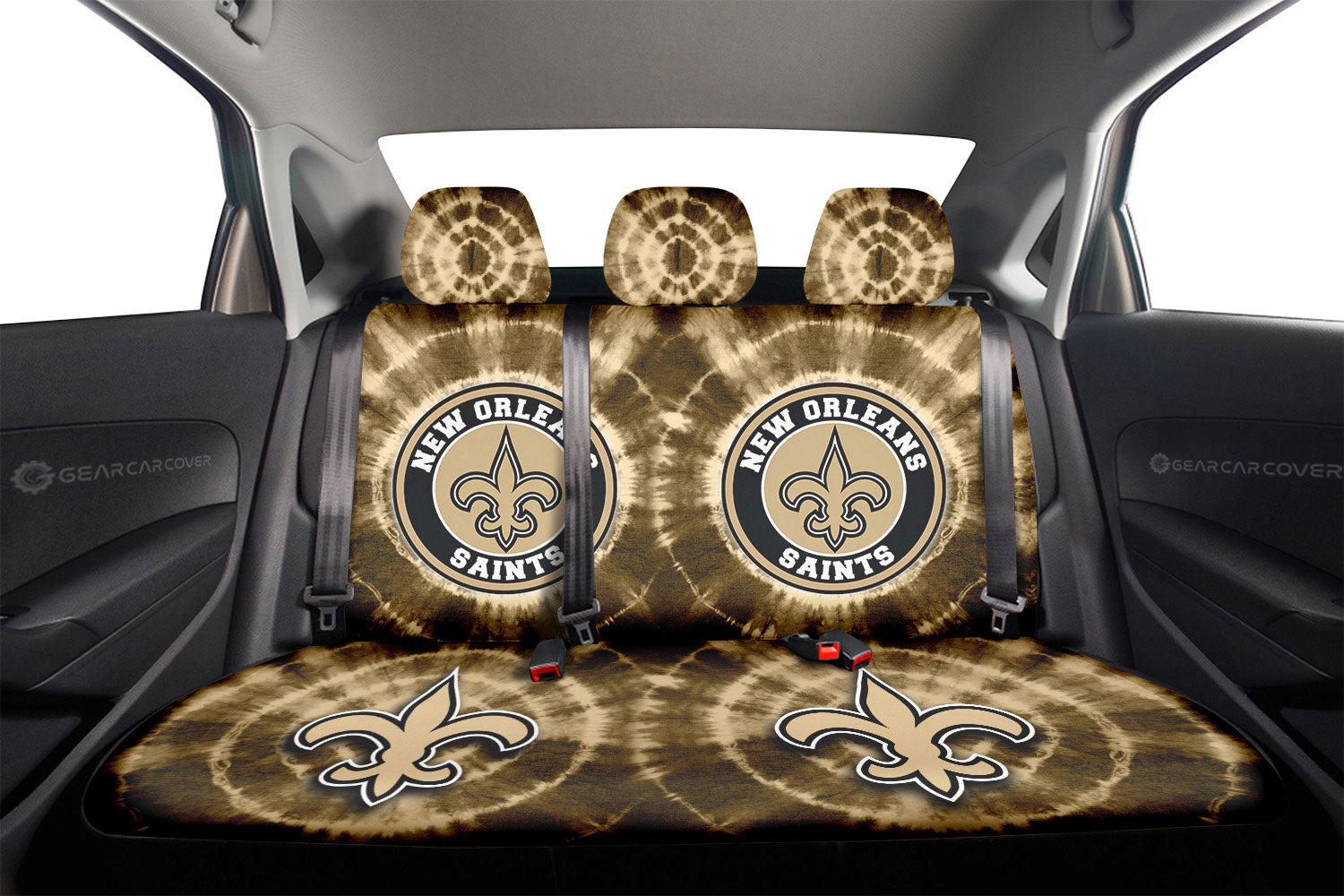 New Orleans Saints Car Back Seat Covers Custom Tie Dye Car Accessories - Gearcarcover - 2