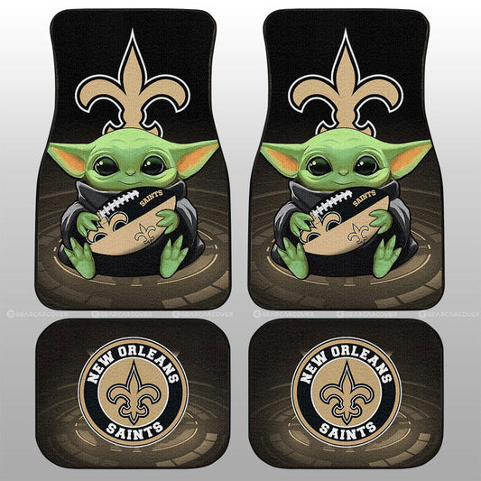 New Orleans Saints Car Floor Mats Baby Yoda Car Accessories For Fan - Gearcarcover - 1
