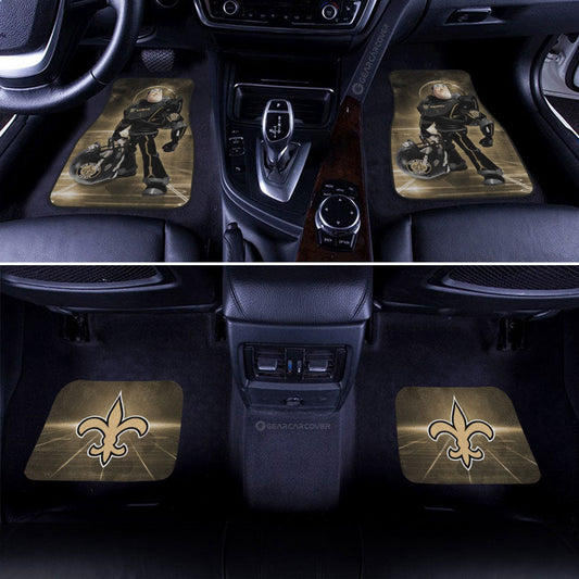 New Orleans Saints Car Floor Mats Custom Car Accessories For Fan - Gearcarcover - 2