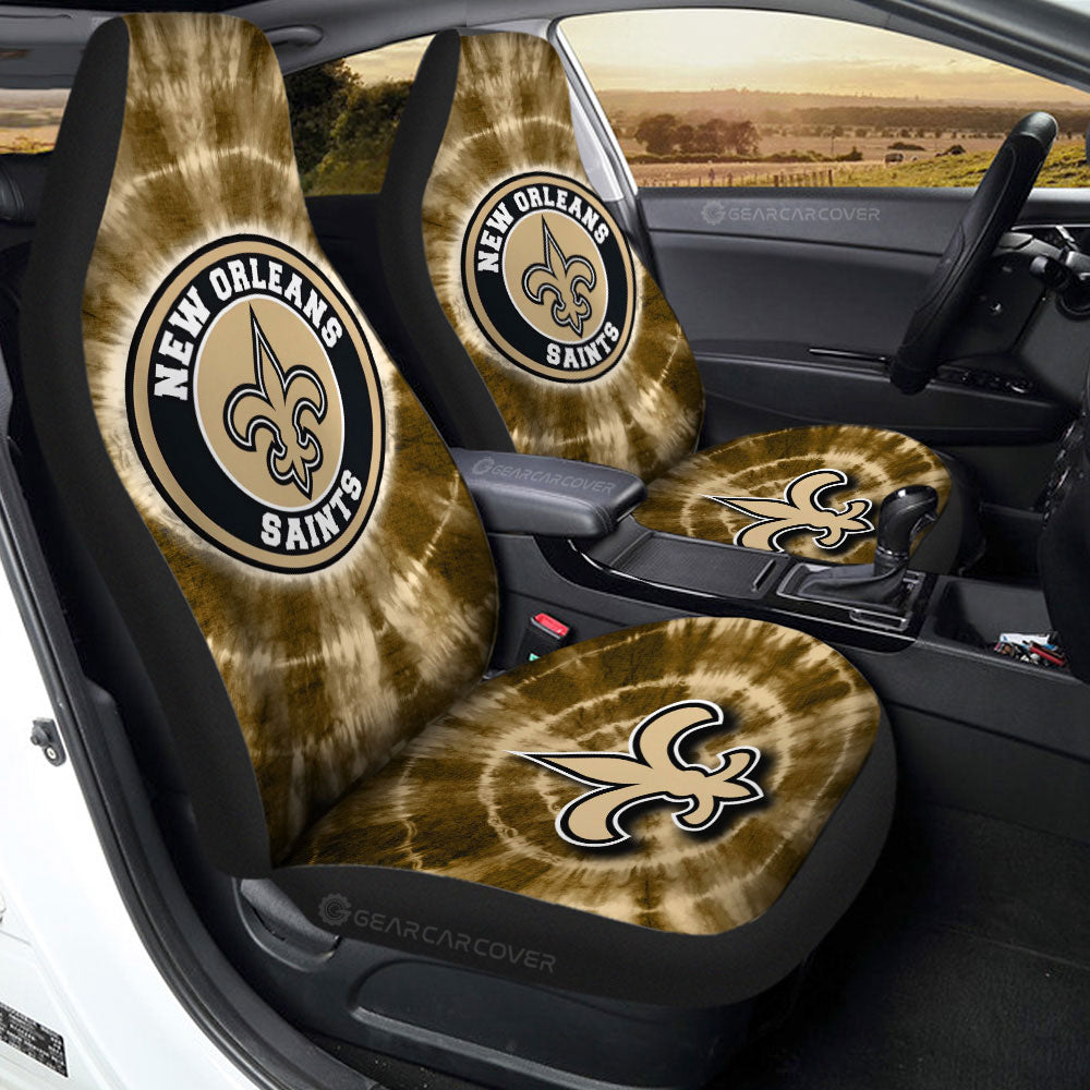 New Orleans Saints Car Seat Covers Custom Tie Dye Car Accessories - Gearcarcover - 2