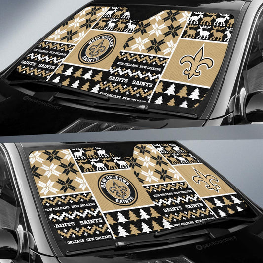 New Orleans Saints Car Sunshade Custom Ugly Style Car Accessories - Gearcarcover - 2