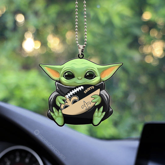New Orleans Saints Ornament Baby Yoda Car Accessories - Gearcarcover - 2