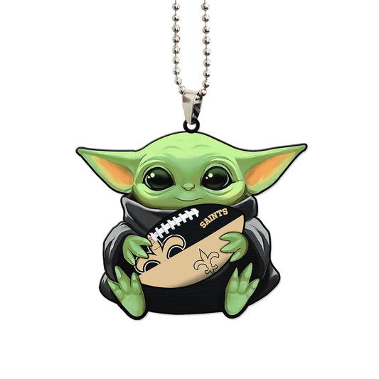 New Orleans Saints Ornament Baby Yoda Car Accessories - Gearcarcover - 1