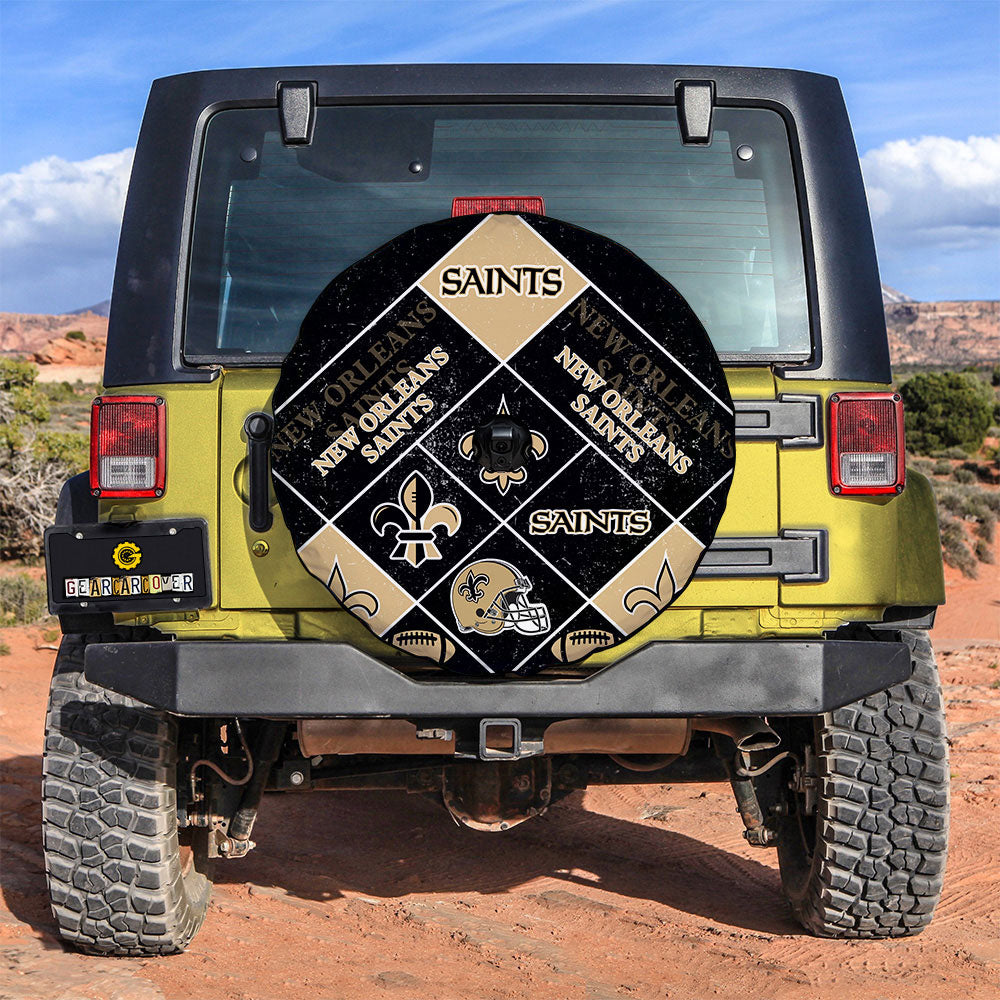 New Orleans Saints Spare Tire Covers Camera Hole Sporty Team Collection - Gearcarcover - 3