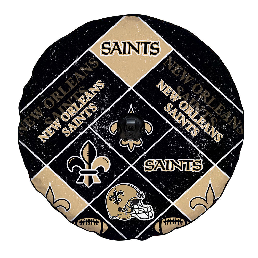 New Orleans Saints Spare Tire Covers Camera Hole Sporty Team Collection - Gearcarcover - 4