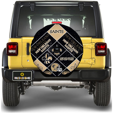 New Orleans Saints Spare Tire Covers Camera Hole Sporty Team Collection - Gearcarcover - 1