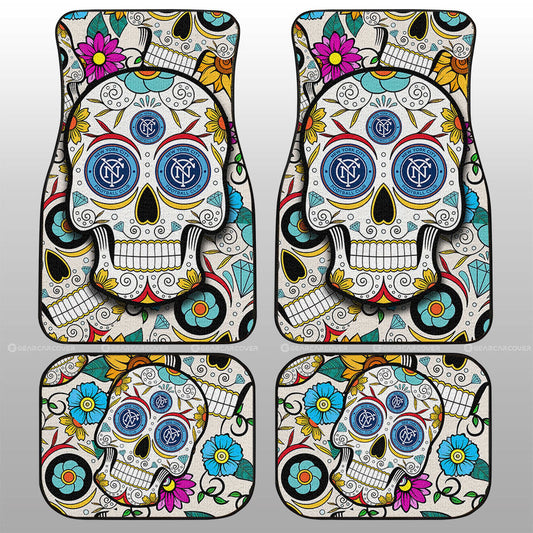 New York City FC Car Floor Mats Custom Sugar Skull Car Accessories - Gearcarcover - 1
