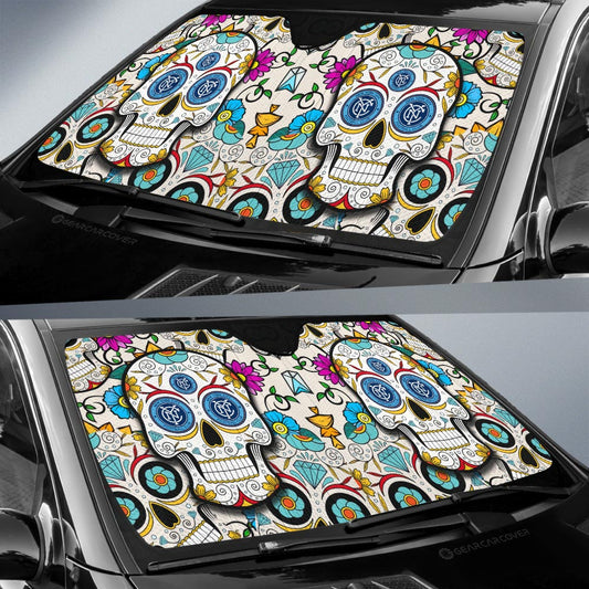 New York City FC Car Sunshade Custom Sugar Skull Car Accessories - Gearcarcover - 2