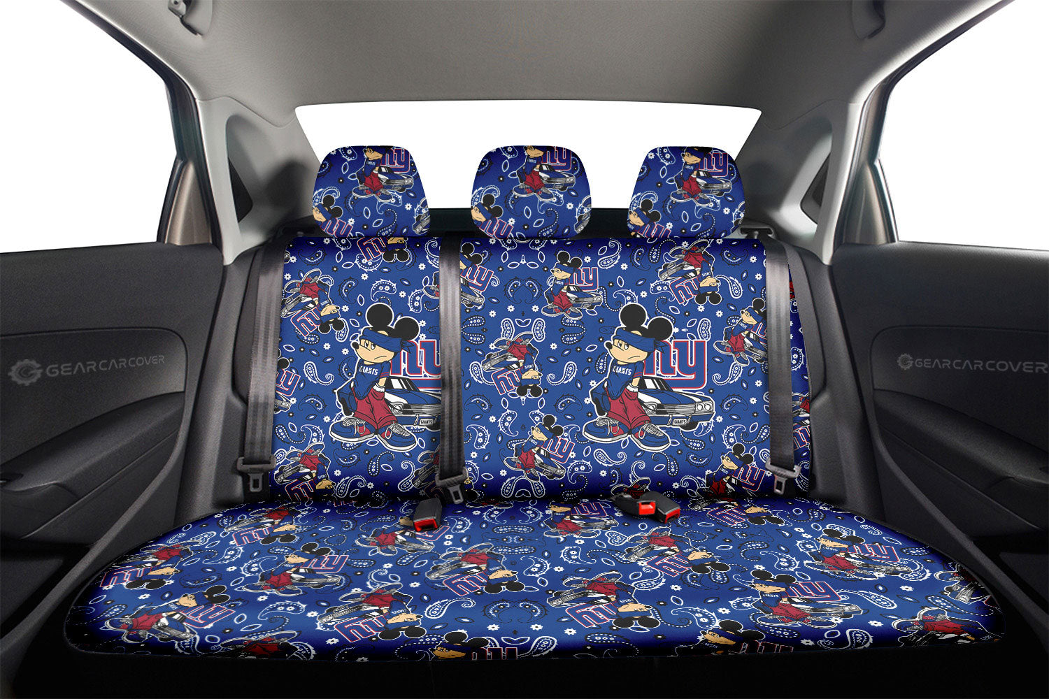 New York Giants Car Back Seat Covers Cartoon Theme Collection - Gearcarcover - 2
