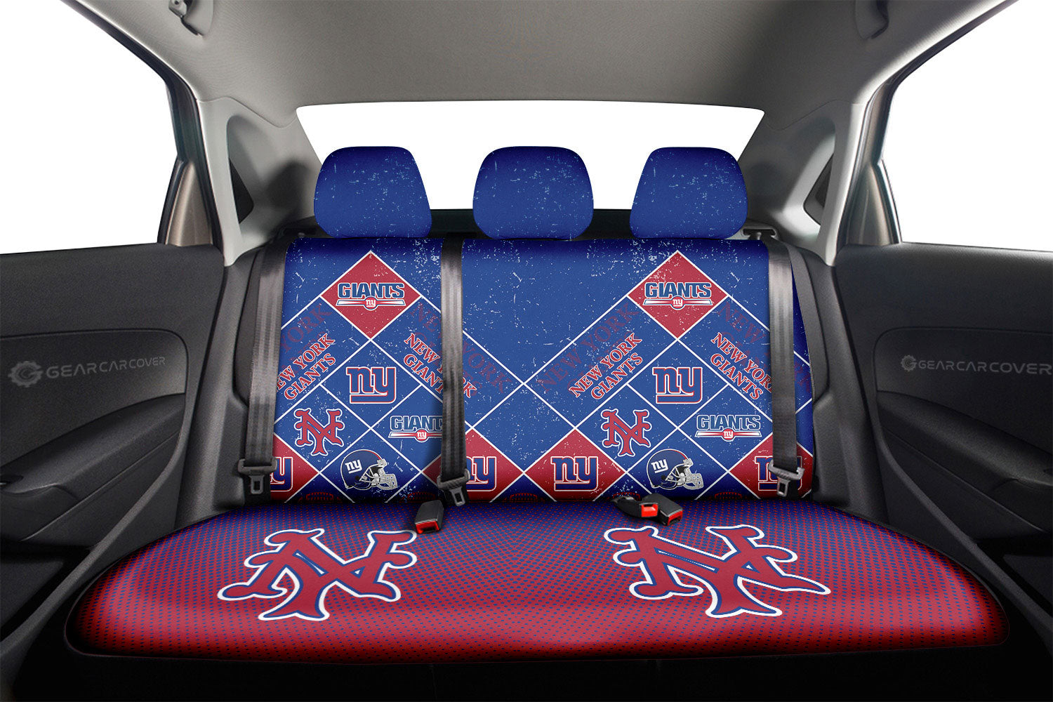 New York Giants Car Back Seat Covers Sporty Team Collection - Gearcarcover - 2
