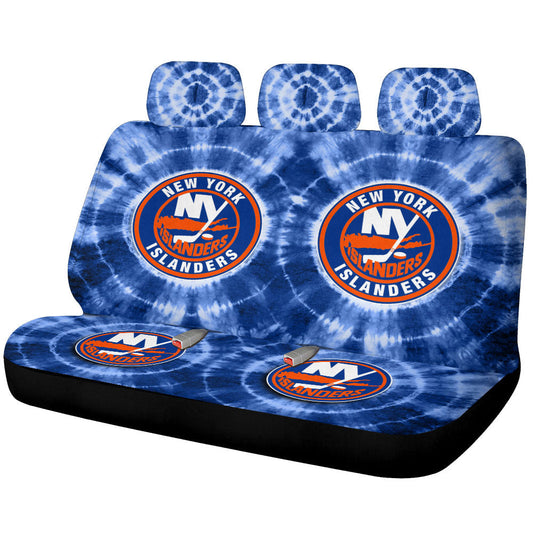 New York Islanders Car Back Seat Covers Custom Tie Dye Car Accessories - Gearcarcover - 1