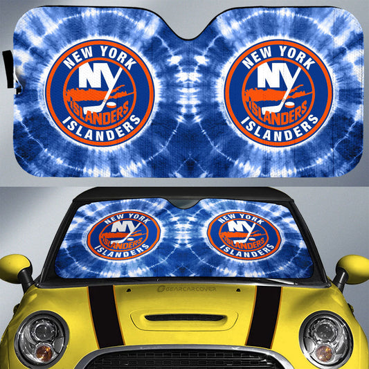 New York Islanders Car Sunshade Custom Tie Dye Car Accessories - Gearcarcover - 1