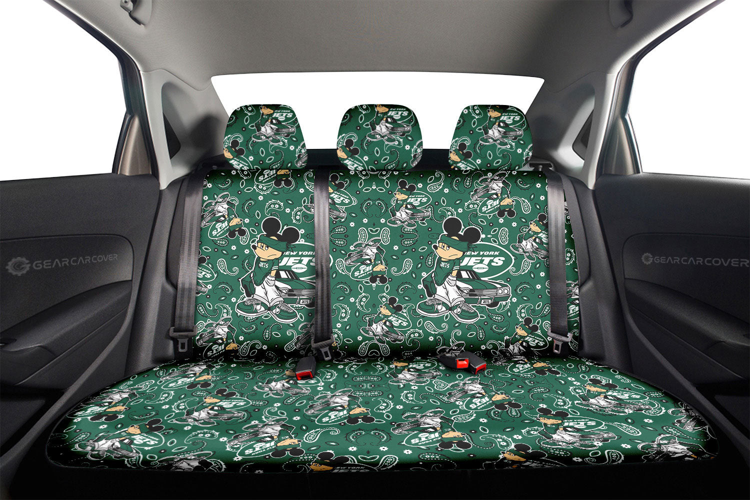 New York Jets Car Back Seat Covers Cartoon Theme Collection - Gearcarcover - 2