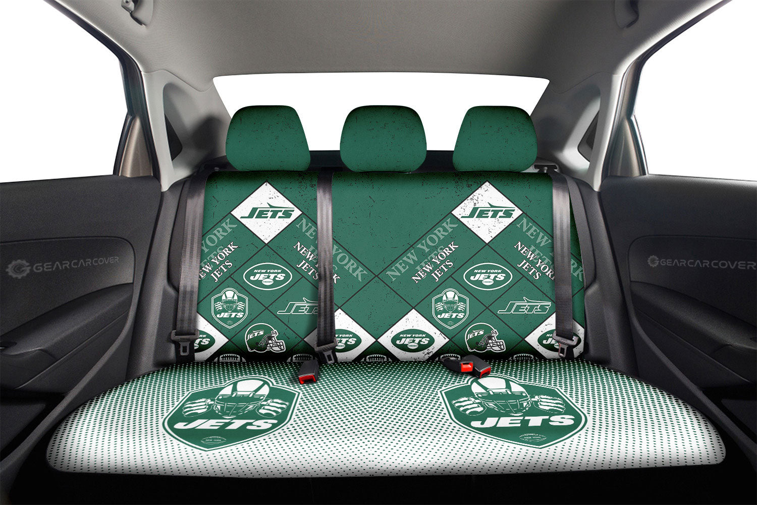 New York Jets Car Back Seat Covers Sporty Team Collection - Gearcarcover - 2