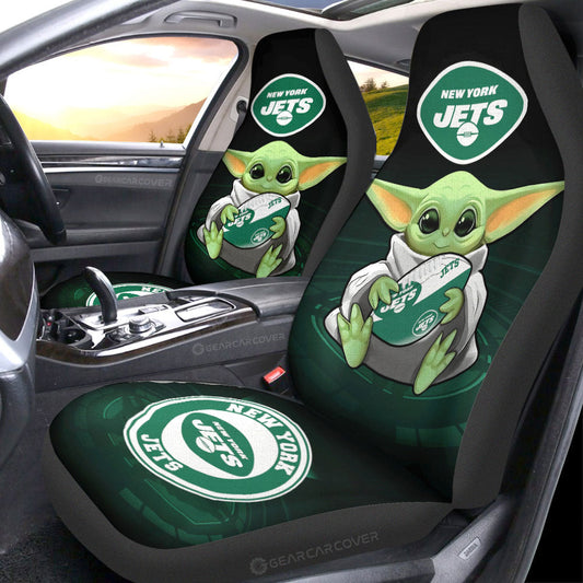 New York Jets Car Seat Covers Baby Yoda Car Accessories For Fan - Gearcarcover - 1