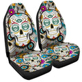 New York Jets Car Seat Covers Custom Sugar Skull Car Accessories - Gearcarcover - 3