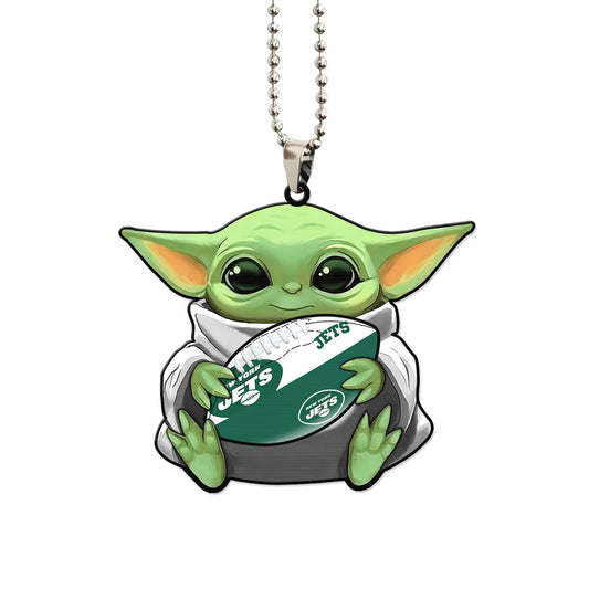 New York Jets Ornament Baby Yoda Car Accessories - Gearcarcover - 1
