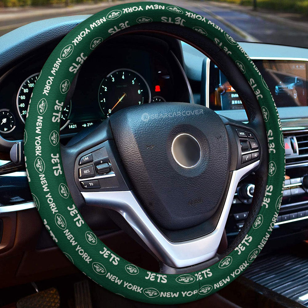 New York Jets Steering Wheel Cover Sporty Team Collection - Gearcarcover - 1