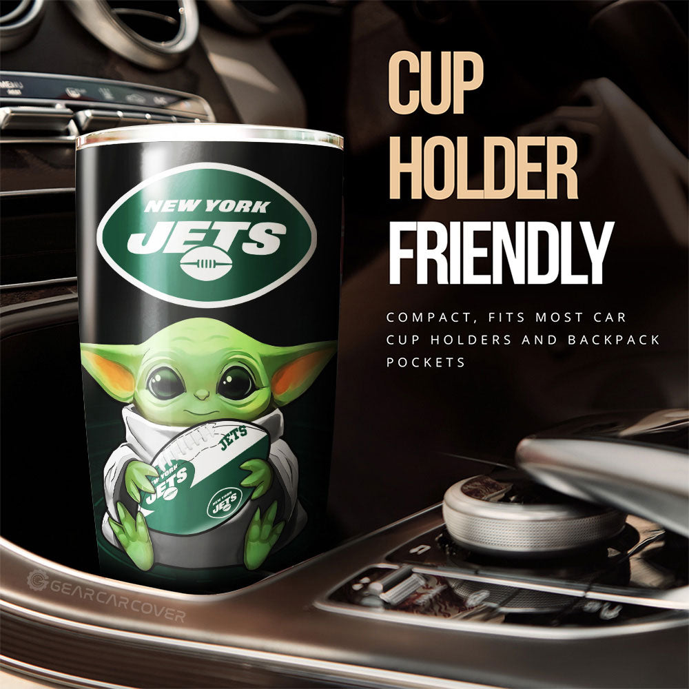 New York Jets Tumbler Cup Custom Car Accessories For Fan - Gearcarcover - 3