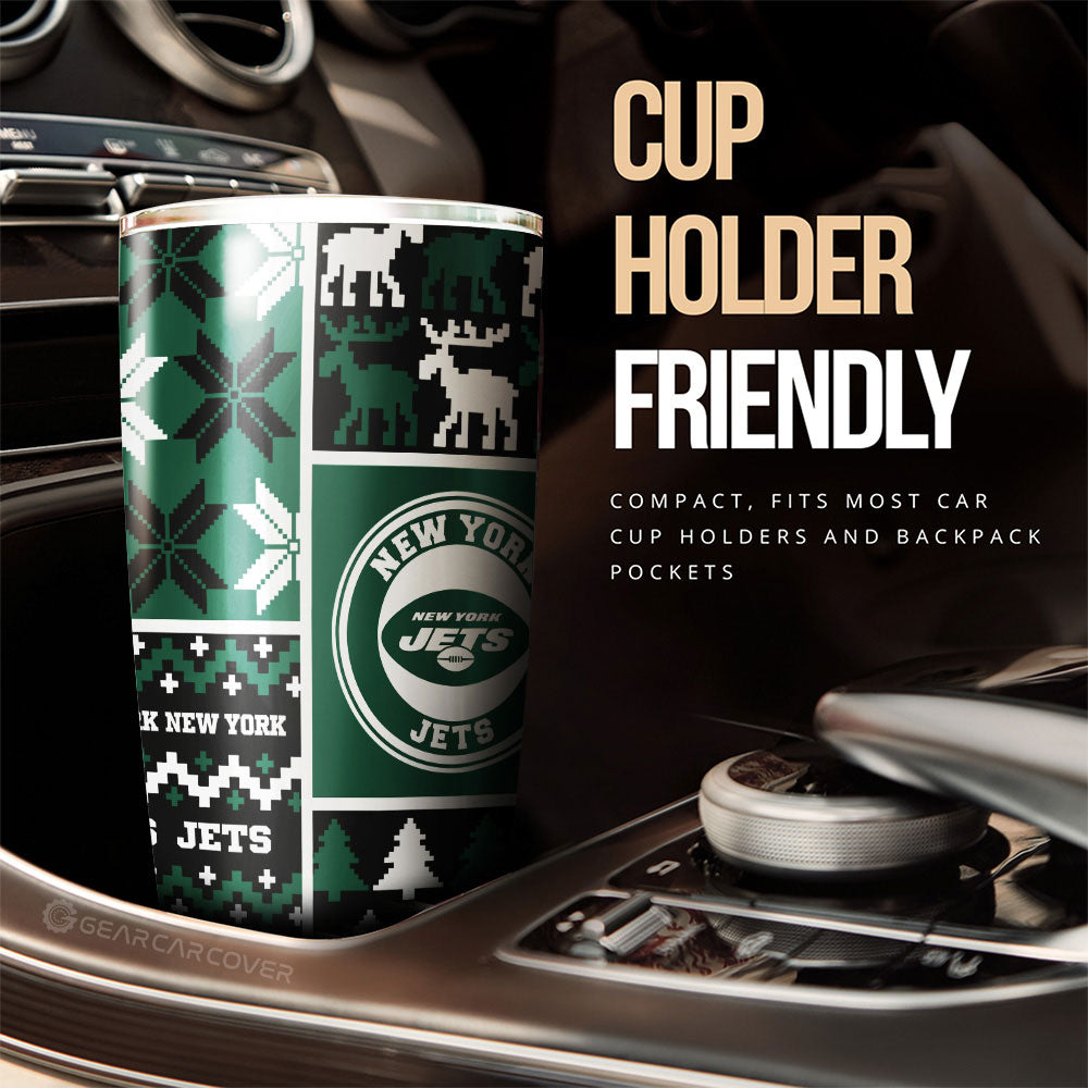 New York Jets Tumbler Cup Custom Ugly Style Car Accessories - Gearcarcover - 3