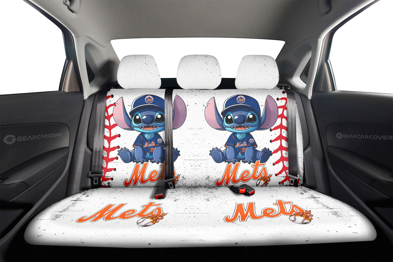 New York Mets Car Back Seat Covers Stitch Theme Collection - Gearcarcover - 2