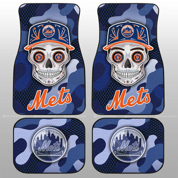 New York Mets Car Floor Mats Skull Theme Collection - Gearcarcover - 1