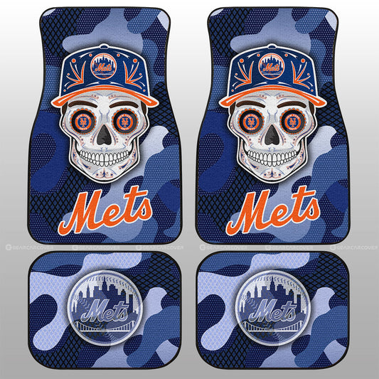 New York Mets Car Floor Mats Skull Theme Collection - Gearcarcover - 1