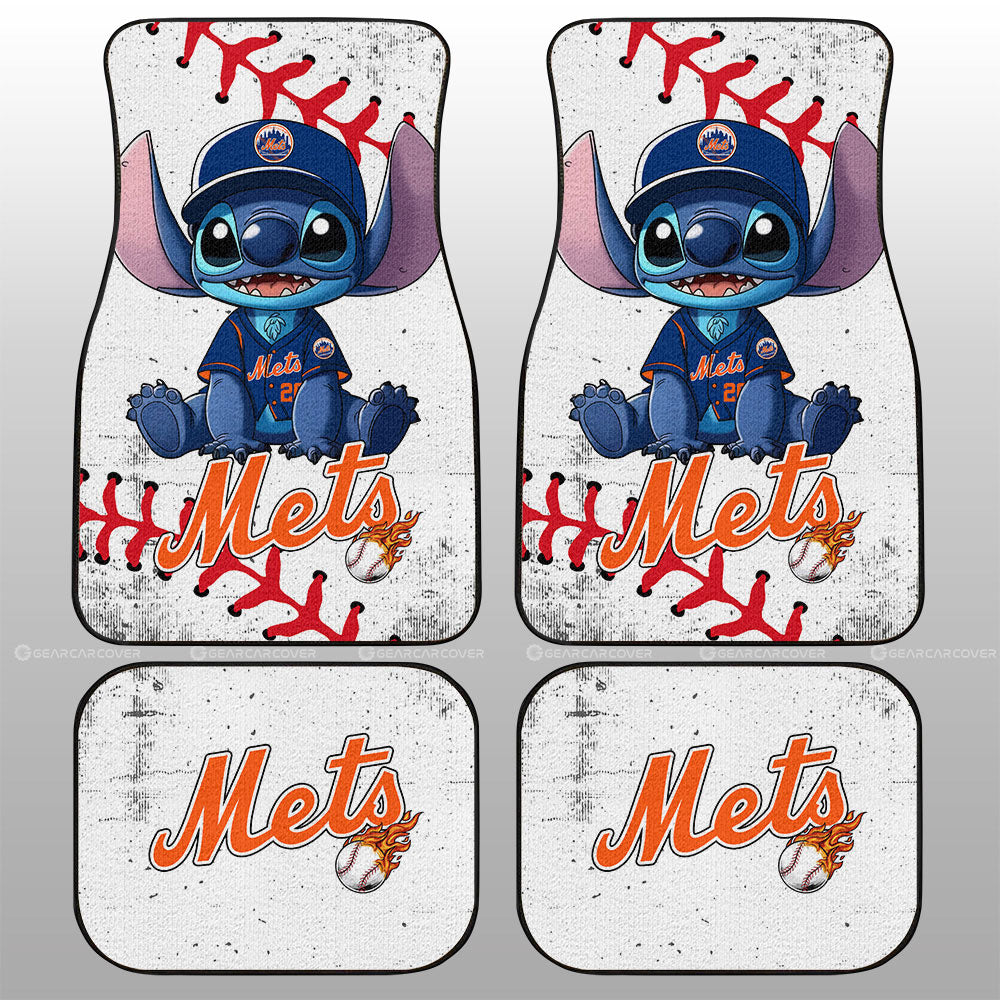 New York Mets Car Floor Mats Stitch Theme Collection - Gearcarcover - 1