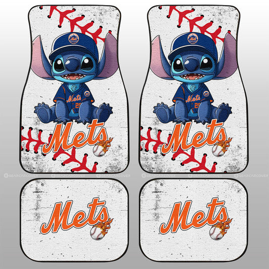 New York Mets Car Floor Mats Stitch Theme Collection - Gearcarcover - 1