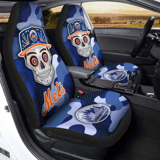 New York Mets Car Seat Covers Skull Theme Collection - Gearcarcover - 2
