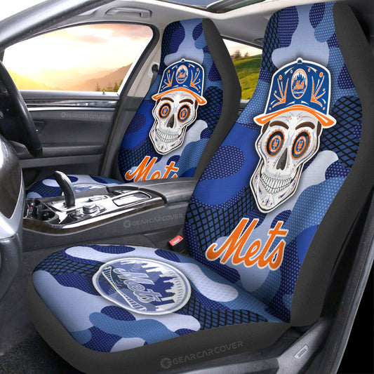 New York Mets Car Seat Covers Skull Theme Collection - Gearcarcover - 1