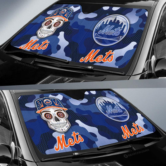New York Mets Car Sunshade Skull Theme Collection - Gearcarcover - 2