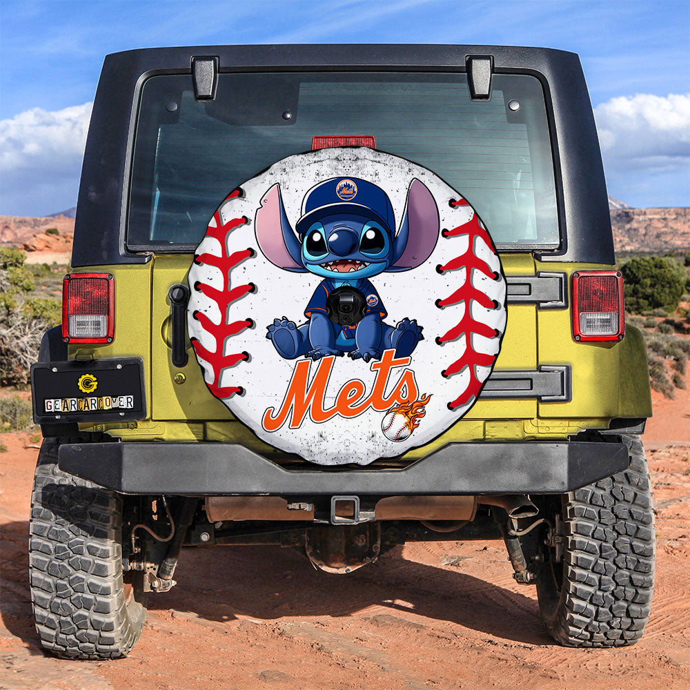 New York Mets Spare Tire Covers Camera Hole Stitch Theme Collection - Gearcarcover - 3