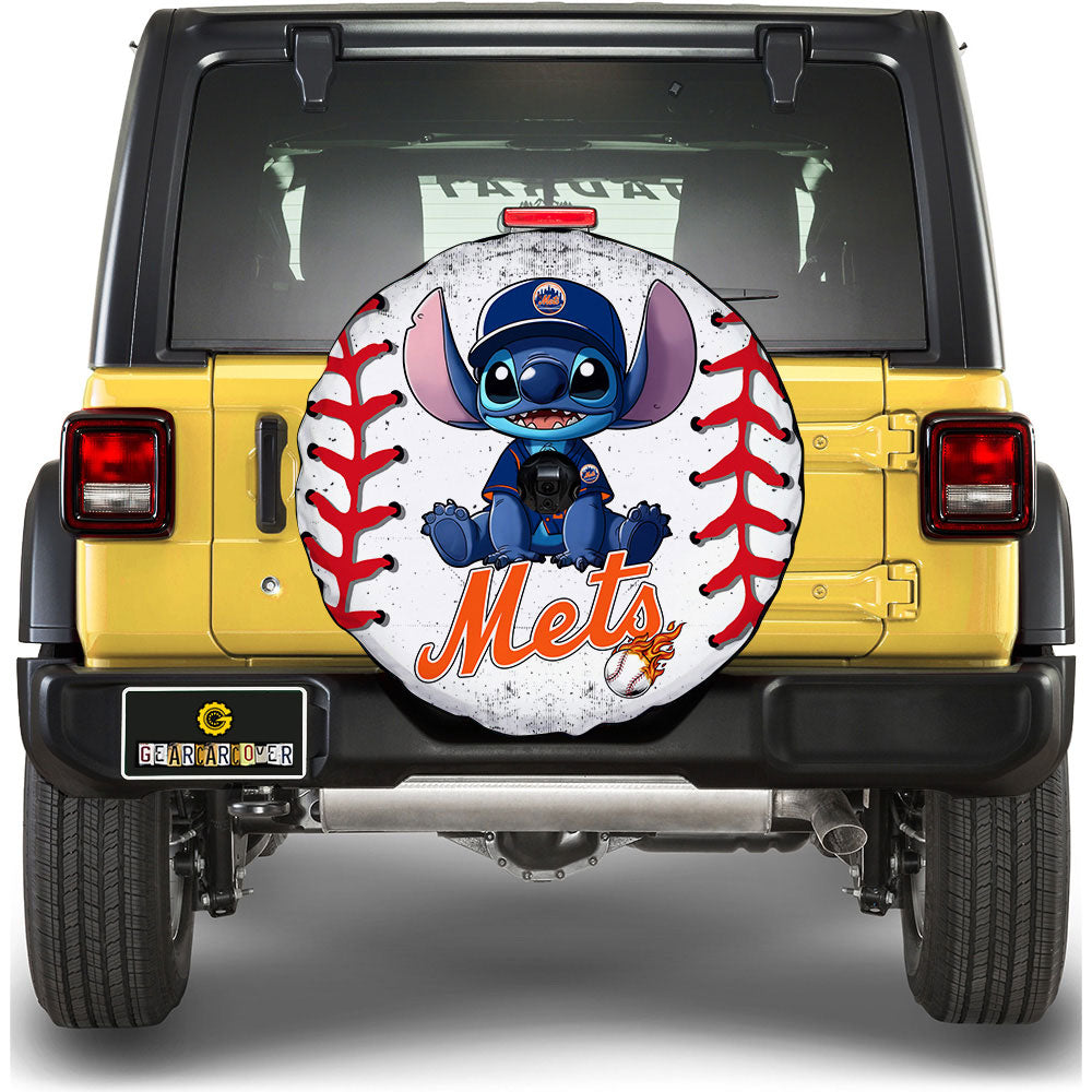 New York Mets Spare Tire Covers Camera Hole Stitch Theme Collection - Gearcarcover - 1
