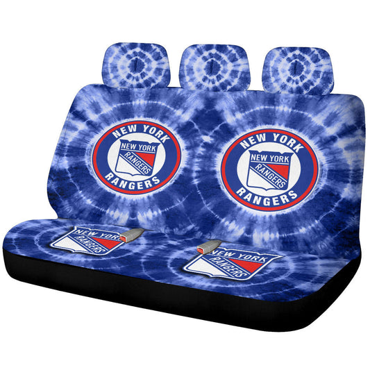 New York Rangers Car Back Seat Covers Custom Tie Dye Car Accessories - Gearcarcover - 1