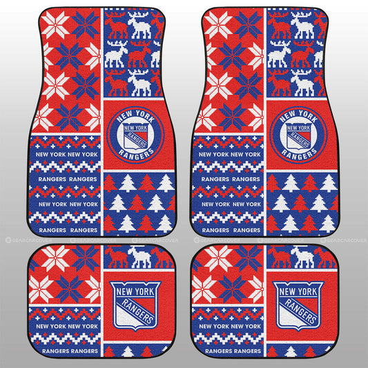 New York Rangers Car Floor Mats Custom Ugly Style Car Accessories - Gearcarcover - 1