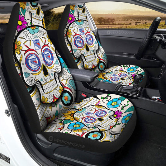 New York Rangers Car Seat Covers Custom Sugar Skull Car Accessories - Gearcarcover - 2