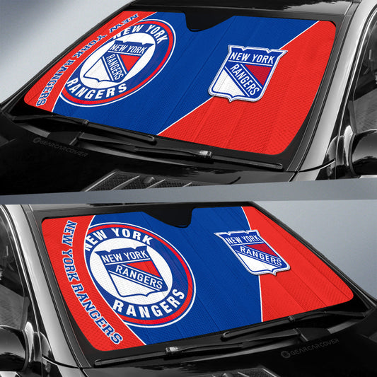 New York Rangers Car Sunshade Custom Car Accessories For Fans - Gearcarcover - 2