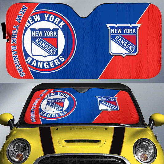 New York Rangers Car Sunshade Custom Car Accessories For Fans - Gearcarcover - 1