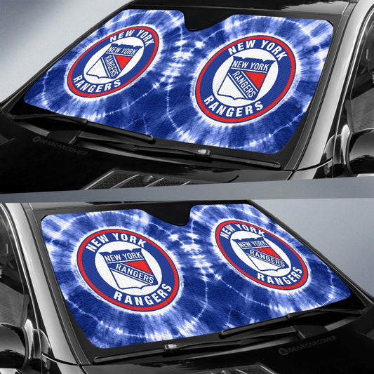 New York Rangers Car Sunshade Custom Tie Dye Car Accessories - Gearcarcover - 2