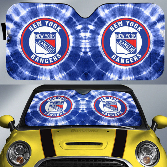 New York Rangers Car Sunshade Custom Tie Dye Car Accessories - Gearcarcover - 1