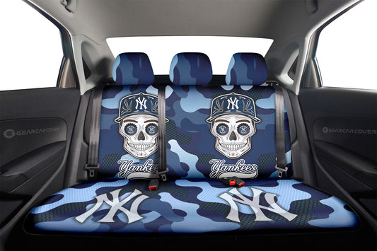 New York Yankees Car Back Seat Covers Skull Theme Collection - Gearcarcover - 2
