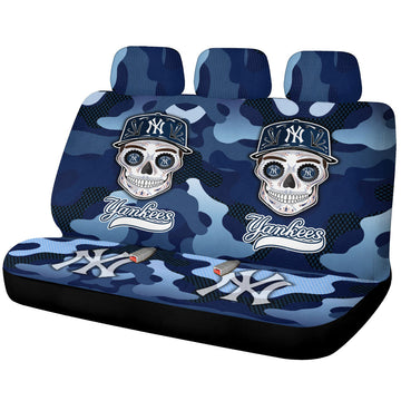 New York Yankees Car Back Seat Covers Skull Theme Collection - Gearcarcover - 1