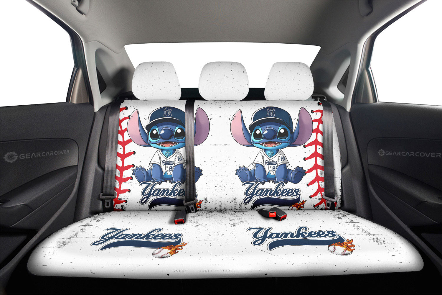 New York Yankees Car Back Seat Covers Stitch Theme Collection - Gearcarcover - 2