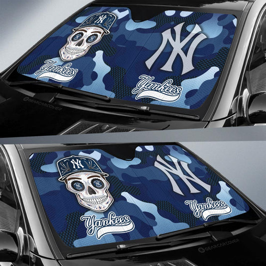 New York Yankees Car Sunshade Skull Theme Collection - Gearcarcover - 2