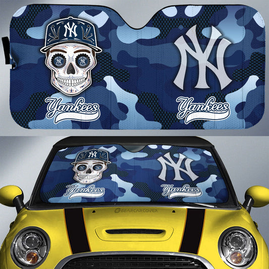 New York Yankees Car Sunshade Skull Theme Collection - Gearcarcover - 1